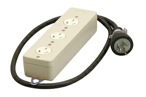 Я明工社 【MR2935】3個口タップ(コード1m) 3P 定格20A 250V
