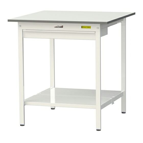 ●u.ヤマキン/山金工業 【SUPH-990WTT-WW】ワークテーブル 150シリーズ(固定式 ワイド引出し付) H950mm 全面棚板付 組立式