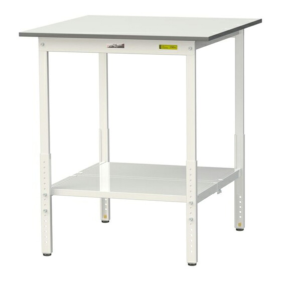 ●u.ヤマキン/山金工業 【SUPAH-990TT-WW】ワークテーブル 150シリーズ(高さ調整タイプ) H900～H1200mm 全面棚板付 組立式