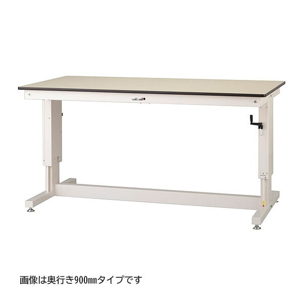 ●u.ヤマキン/山金工業 【SSR-1875A-IW】ワークテーブル 昇降タイプ 固定式 H710mm～H1010mm 塩ビシート天板 アイボリー 組立式