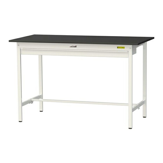 ●u.ヤマキン/山金工業 【SLKH-1575W-BKW】ワークテーブル LABシリーズ(固定式 ワイド引出し付) H950mm 基本形 ケミテクト天板(ブラック) 組立式