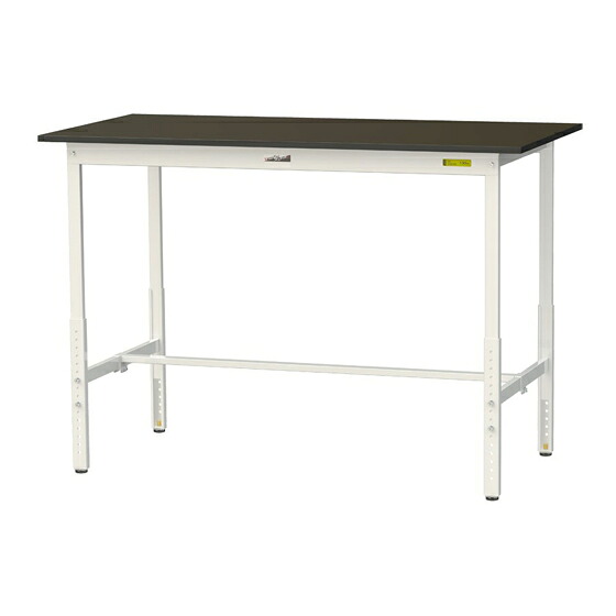●u.ヤマキン/山金工業 【SLMAH-1575-BRW】ワークテーブル LABシリーズ(高さ調整タイプ) H900～H1200mm 基本形 指紋レスメラミン天板(ブラウン) 組立式