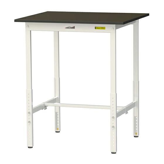 ●u.ヤマキン/山金工業 【SLMAH-975-BRW】ワークテーブル LABシリーズ(高さ調整タイプ) H900~H1200mm 基本形 指紋レスメラミン天板(ブラウン) 組立式|あいあいショップさくら
