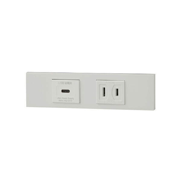 β神保電器 配線器具【KAG-2620】NKシリーズ 家具・機器用 USBコンセント(Type-C)＋コンセントセット(ピュアホワイト) 受注生産