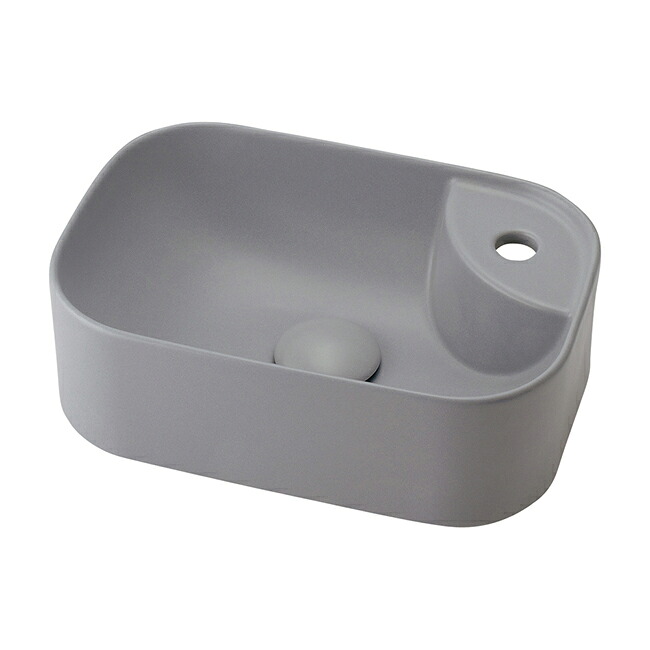 ●カクダイ 【493-273-GY】角型室内用便器器 引っ敷き薄墨色〔GB〕 洗面用設備-木材・建築資材・設備-洗面ボウル