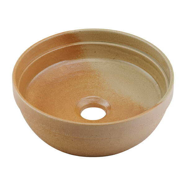 ●カクダイ 【493-276-YR】丸型手洗器 東雲 陶器製(信楽焼) 瑠珠(Luju)〔GB〕|あいあいショップさくら
