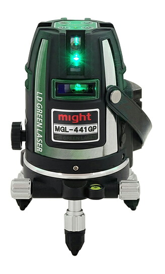 ●∂マイト工業 レーザー墨出し器【MGL-441GP-RT】マイティライン 本体＋受光器MK-402G＋三脚MEL-175/セット (LDグリーンレーザー/ドット) 4V/4H/1P