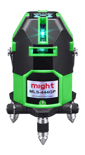 ●∂マイト工業 レーザー墨出し器【MLS-444GP-R】マイティライン 本体+受光器MK-404G/セット (LDグリーンレーザー/ドット/センサー) 4V/4H/1P|あいあいショップさくら