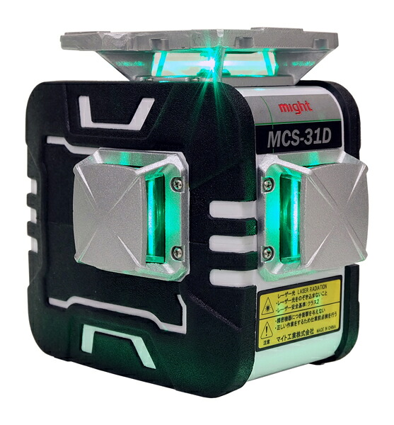●∂マイト工業 レーザー墨出し器【MCS-31D-RT】マイティライン 本体+受光器MK-404G+三脚MEL-175/セット (LDグリーン/コーンレーザー/センサー) V2/H2|あいあいショップさくら