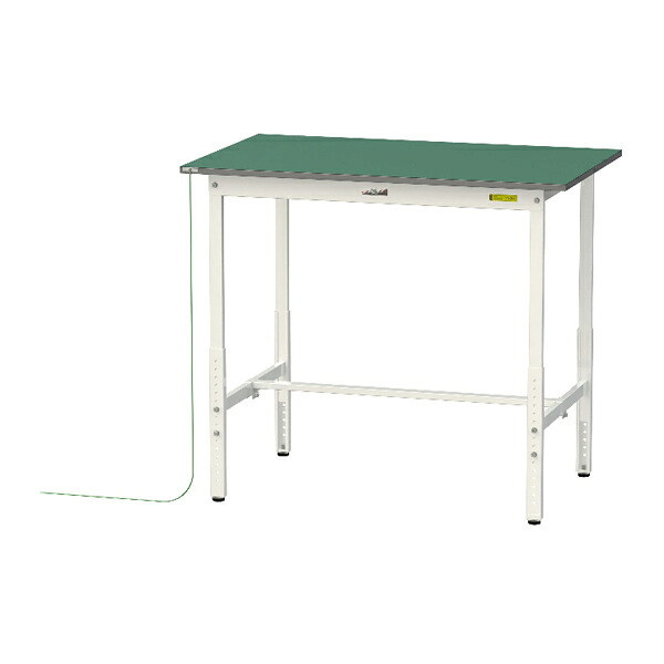 ●u.ヤマキン/山金工業 【SUPEAH-1275-WW】ワークテーブル 150シリーズ 導電性マット貼りタイプ 高さ調整タイプ H900mm～H1200mm 基本形  組立式
