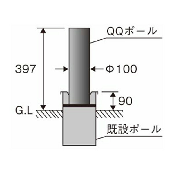 βパナソニック 照明器具【NYT2111】ローポールライトリニューアル専用 QQポール ポール径φ100 高さ600mm ミディアムグレーメタリック 受注生産 {V} 15,900円