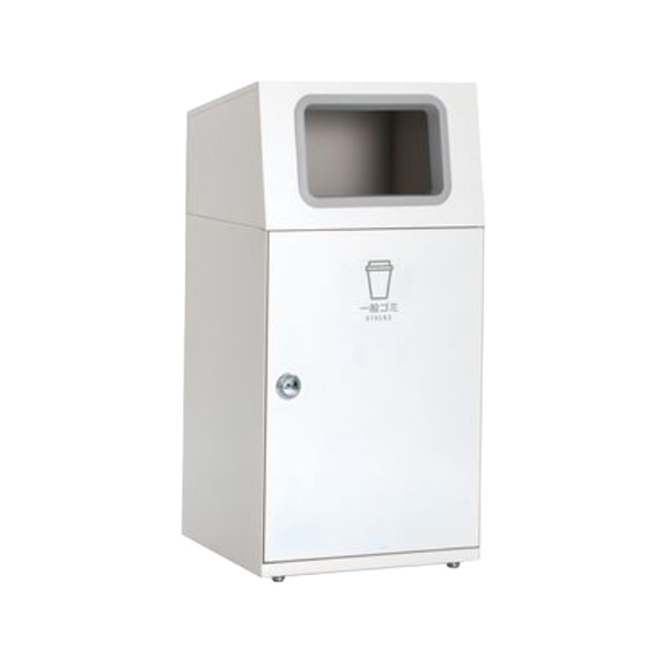 ●u.テラモト ゴミ箱【DS-166-010-7】ニートST オフホワイト 一般ゴミ用 67L 屋外用 スタンダードタイプ 角穴 受注生産｜あいあいショップさくら
