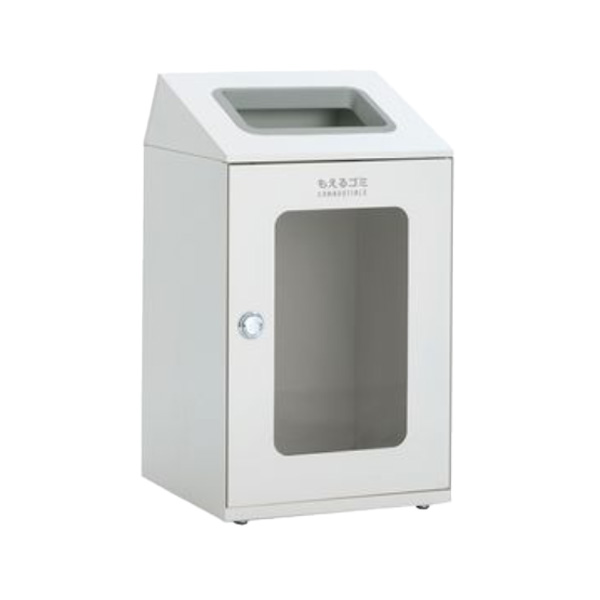 ●u.テラモト ゴミ箱【DS-166-351-7】ニートSTF ミエル オフホワイト もえるゴミ用 約80L 屋内用 窓付タイプ 角穴 受注生産|あいあいショップさくら