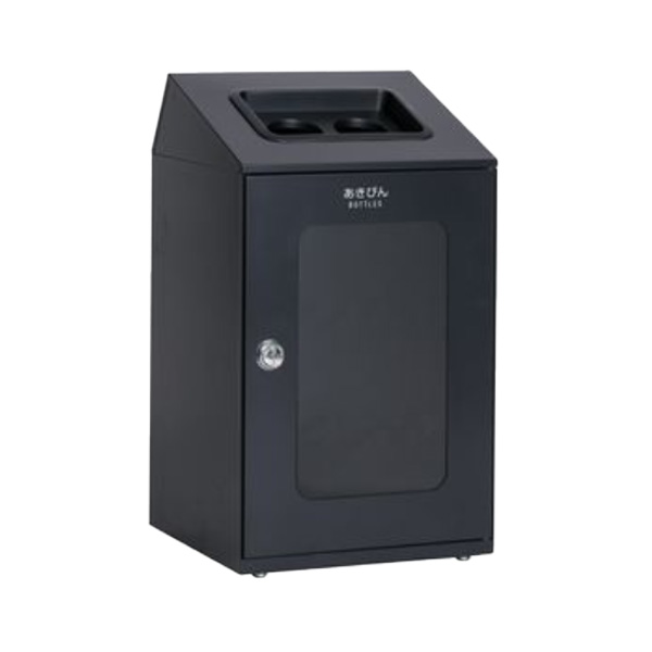 ●u.テラモト ゴミ箱【DS-166-357-8】ニートSTF ミエル アーバングレー あきびん用 約80L 屋内用 窓付タイプ 丸穴 受注生産｜あいあいショップさくら 36,349円