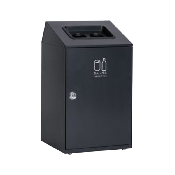 ●u.テラモト ゴミ箱【DS-166-318-8】ニートSTF アーバングレー かん・びん用 67L 屋内用 スタンダードタイプ 丸穴 受注生産｜あいあいショップさくら
