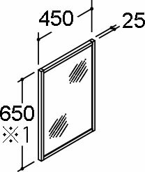 ●INAX/LIXIL 洗面化粧台 リフラ【MNS-451K-F】照明なし 木枠付1面鏡 間口450mm 全高1800mm用 くもり止めコートなし 受注生産〔GI〕