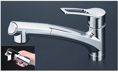 KVK 水栓金具【KM5021TCK】流し台用シングルレバー式シャワー付混合栓〔HB〕|あいあいショップさくら