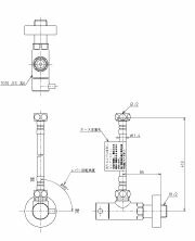 TOTO 水栓金具【TLC4A1F】一角形止水栓(コンテンポラリタイプ) フレキタイプ〔GE〕