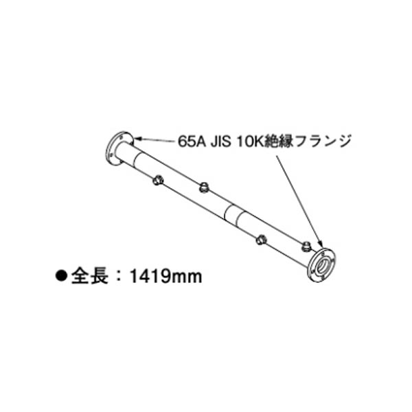 リンナイ 部材【UOP-E50MHS-4ZW65】(23-2273) 増設用水湯配管工業書き割り4ZW65 7～10台前後据え付ける増設用(65A) 不成立パッキン1枚/M16六角雄捩子・中毒者/U雄捩子書き割り付〔GH〕