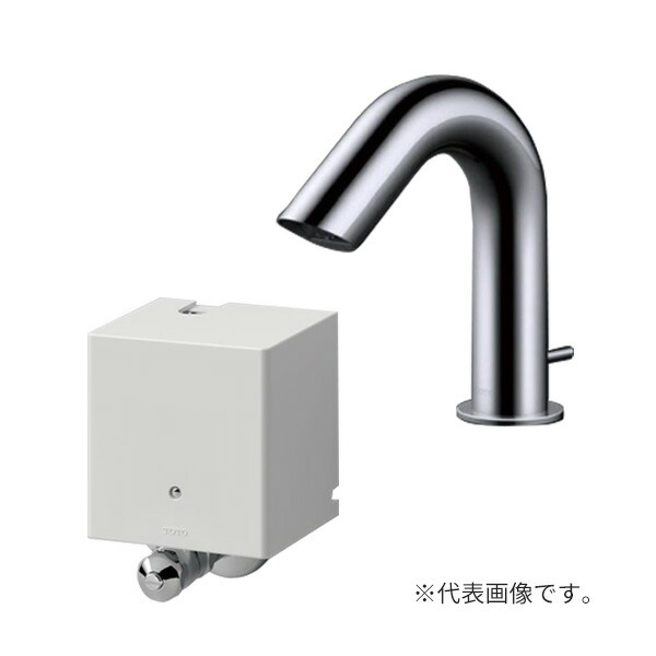 TOTO 水栓金具【TLE28SA1W】(TLE03505JA+&sect;&sect;TLE28005J) アクアオート 台付自動水栓 Aタイプ 発電タイプ ワンプッシュ式 単水栓 (旧品番 TENA41AW)〔HC〕｜あいあいショップさくら