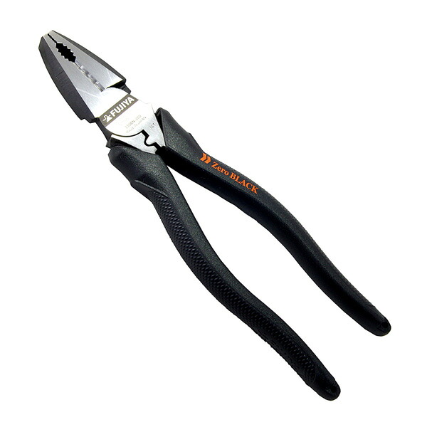 ∀フジ矢 【3300N-200】電工職人偏芯ペンチ ZERO BLACK 200mm (4952520030905)