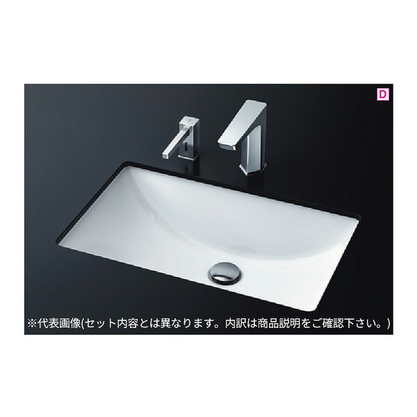 ●TOTO セット品番【L502+TLE21SS1A】カウンター式洗面器 アンダーカウンター式 台付自動水栓(単水栓・AC100V) アクアオート 床排水金具(Sトラップ)