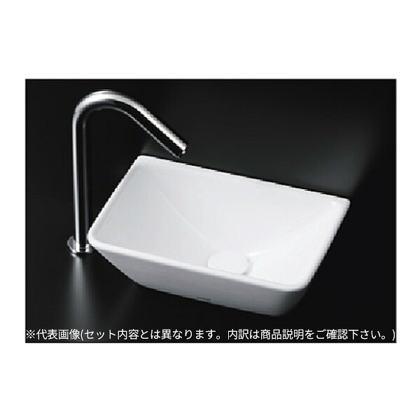 ●TOTO セット品番【L724+TLE35SM1A】カウンター式手洗器 ベッセル式 台付自動水栓(単水栓・AC100V) アクアオート 壁排水金具セット(Pトラップ)｜あいあいショップさくら 56,537円
