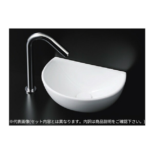 ●TOTO セット品番【L723+TLE35SM1W】カウンター式手洗器 ベッセル式 台付自動水栓(単水栓・発電タイプ) アクアオート 壁排水金具セット(Pトラップ)