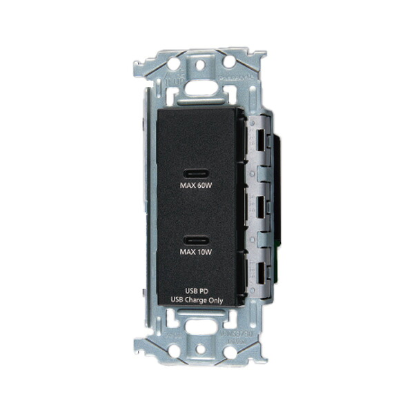 パナソニック 導線手道具【WTL1488MB】SO-STYLE 埋込申し受ける用USB差し込み 2界面 最大限度60W USB-C 金属元素枠付 つや消し黒いこと