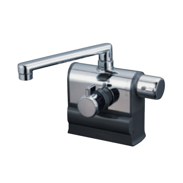 KVK デッキ型　KM3008L　混合水栓 クロームメッキ デッキ形サーモスタット式混合栓 左ハンドル仕様 可変ピッチ