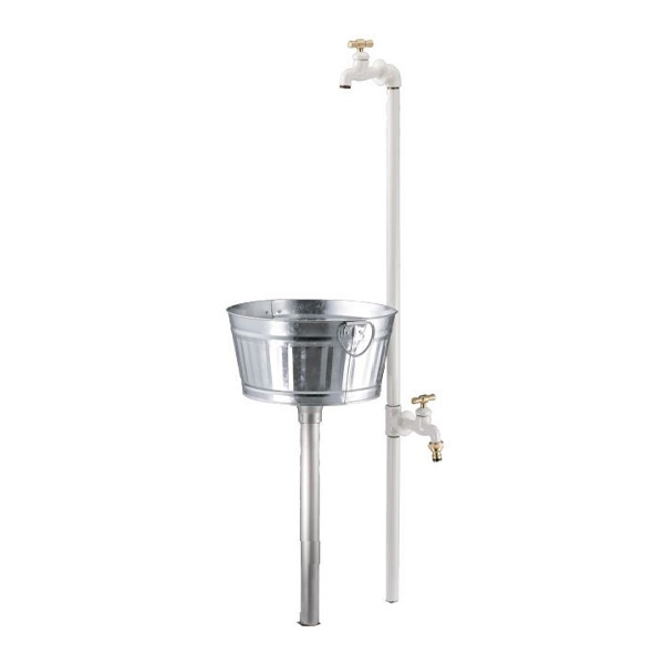 ●ミズタニバルブ産業 【MP-CO-2Pi-WH】coniwarium Pipe 小庭リウム 導管 Piprop Plant Stand Pan 白〔FG〕