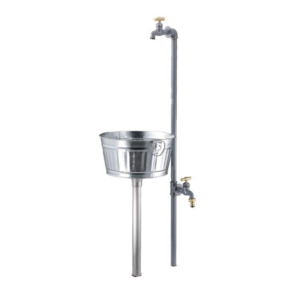 ●ミズタニバルブ産業 【MP-CO-2Pi-GR】coniwarium Pipe 小庭リウム 導管 Piprop Plant Stand Pan 灰〔FG〕
