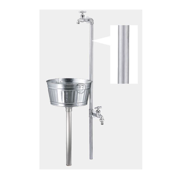 ●ミズタニバルブ産業 【MP-CO-2Pi-SL】coniwarium Pipe 小庭リウム 導管 Piprop Plant Stand Pan 銀〔FG〕