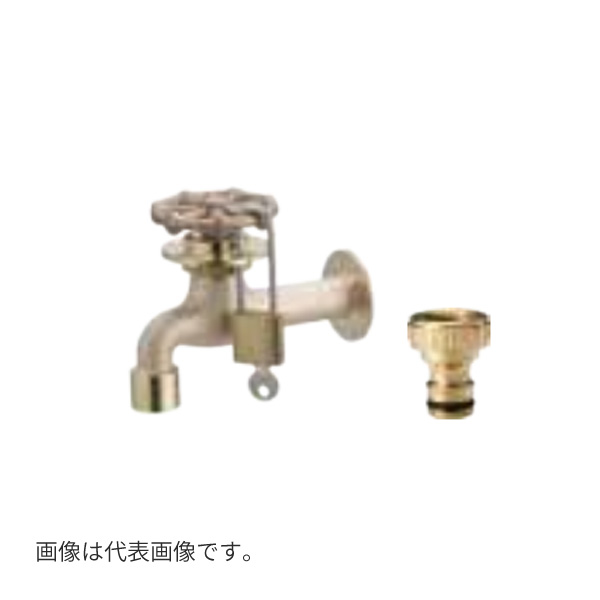 ●ミズタニバルブ製作 【K13-34APN】エクステリア用水栓 金管楽器色(鋳肌)〔FG〕