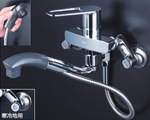 KVK 水栓金具【FSK110KSFT】シングル生き肝式シャワー付練り合わせる栓〔HB〕