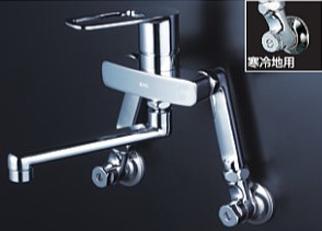 KVK 水栓金具【MSK110KZELT】シングルレバー式混合栓 寒冷地用〔HB〕