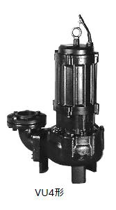 ●川本揚水機【VU4-1005-5.5(フランジタイプ)】50サイクル 汚れ水中揚水機 4極三相200V 非自動小銃型 VU4形 ボルテックスタイプ〔GF〕