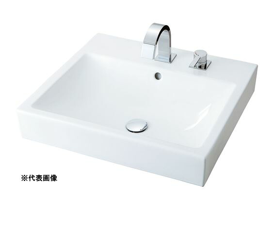 INAX/LIXIL 角形洗面器 ベッセル式【YL-A536JYNG(C)】(スクエアタイプ) 寒冷地 シングルレバー混合水栓セパレートタイプ 壁排水(ボトルトラップ) 壁給水〔HC〕
