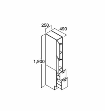 ●INAX/LIXIL ピアラ【ARS-255】判定基準 トール収納家具 判定基準印字機 間口250粍 受注生み出すこと〔HJ〕