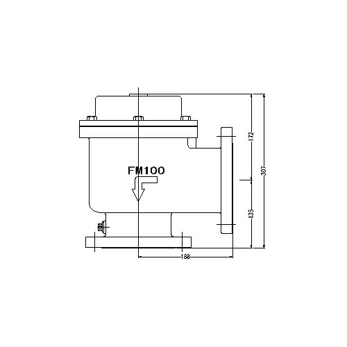 FMバルブ製作所【FMバルブ 1型 100A】(アングル型) 定水位弁 取付タイプ(フランジ型) 本体材質(鉛レス青銅)〔EI〕