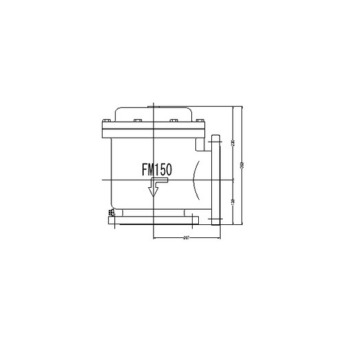 FM弁膜製造所【FM弁膜 1型 150A】(一角型) 定水嵩弁 滑りだし手合い(フランジ型) 本体材質(FCD450)〔EI〕