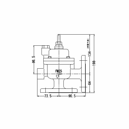 FMバルブ製作所【FMバルブ 3L-F型 25A】(アングル型) 定水位弁 取付タイプ(フランジ型) 本体材質(鉛レス青銅)〔EI〕