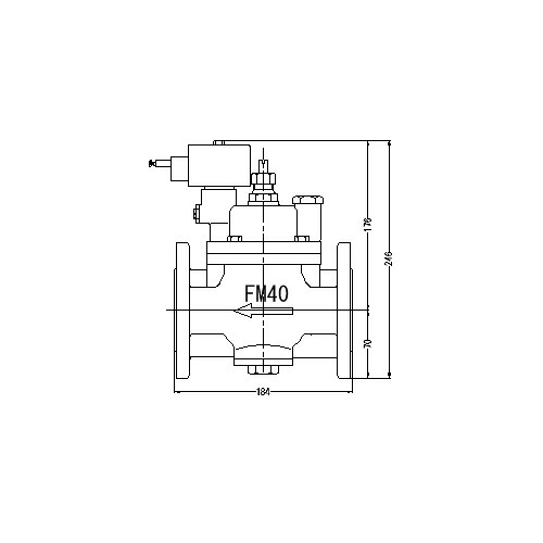 FMバルブ製作所【FMユニットバルブ S-2-2型 40A】(ストレート型) 電磁弁一体型定水位弁 取付タイプ(通電「開」AC100/200V共用 フランジ型) 本体材質(鉛レス青銅)〔EI〕