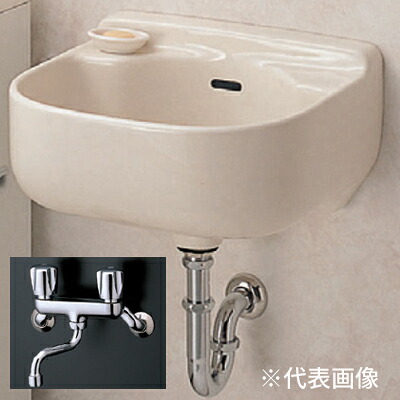 ●TOTO 仕掛ける品番【SK500+TKG20B2U】マルチシンク(小っちゃい) 壁付2手持ち部分結びあわせる水栓 壁水抜き金具(P落とし穴) 木材・建築資材・設備-洗面用設備-洗面ボウル