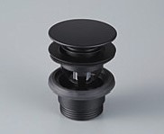 CERA/セラ パーツ【FM2677-NS】マットブラック ダイレクトプッシュ排水ヘッド部 (ヨーロッパ製洗面器・手洗器用)〔EI〕｜あいあいショップさくら