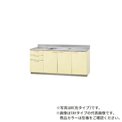 ●クリナップ【T4B-180MR/T4B-180ML】モカ木材 さくら 木キャビキッチン 流し台 底板ステンレス鋼貼り 置網棚付 (奥ぶかさ55/高さ80) 間口180糎〔GI〕