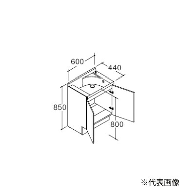 ●INAX/LIXIL 【NTV1N-60W5Y(AM)】真っただ中品位 エスタ 洗面かざり付ける台本体のみ どんぶり鉢押し並べて印字機 自動小銃水栓かざり付ける台 水栓別売 側板同色印字機 間口600粍 受注約2週〔GI〕