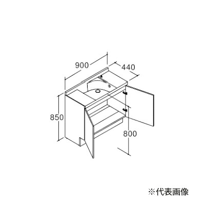 ●INAX/LIXIL 【NTV1N-90W5Y(AM)】真っただ中品位 エスタ 洗面かざり付ける台本体のみ どんぶり鉢押し並べて印字機 自動小銃水栓かざり付ける台 水栓別売 側板同色印字機 間口900粍 受注約2週〔GI〕