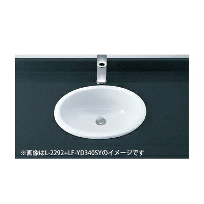 INAX/LIXIL セット品番【L-2292/BW1+LF-YD340SY】はめ込みだ円形洗面器 オーバーカウンター式 シングルレバー混合水栓 壁給水・床排水(Sトラップ) 43,743円