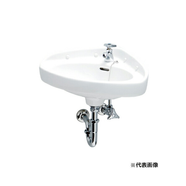 ▲●Юジャニス/Janis 【L810+K5+JL2MY+NL31P+NT7A(4個)】隅付大形手洗器 立水栓 アングル形止水栓 Pトラップ 受注約1ヶ月